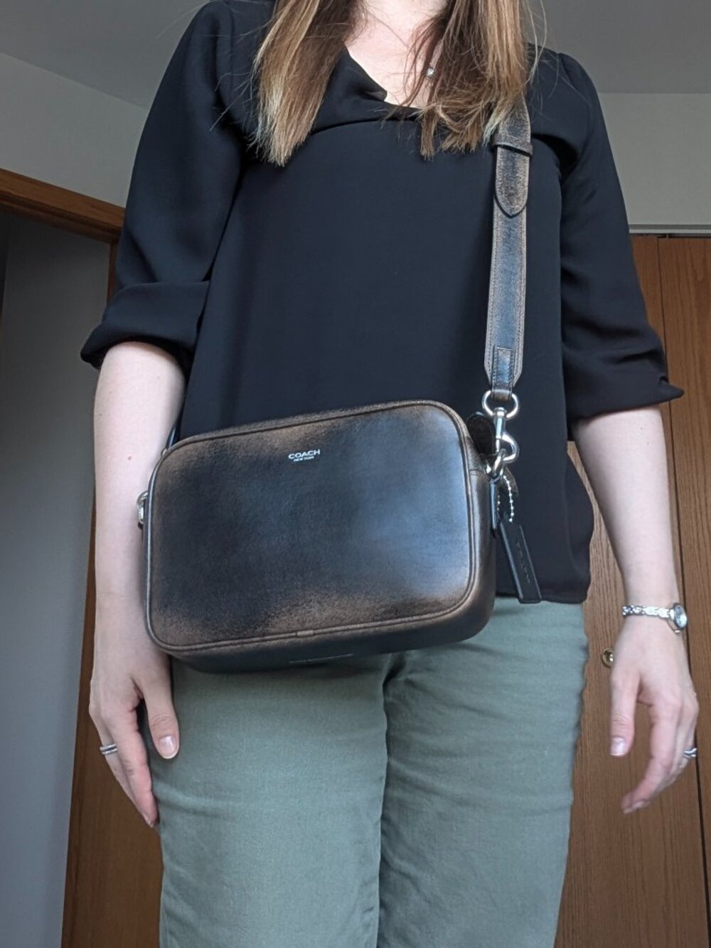 Coach Radio Camera Bag in Loved Leather - Picture 9 of 11